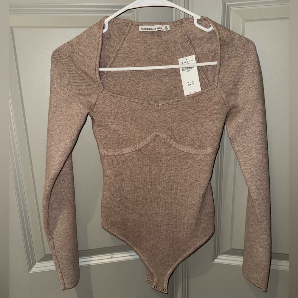 NWT Abercrombie & Fitch Brown Long Sleeve Bodysuit